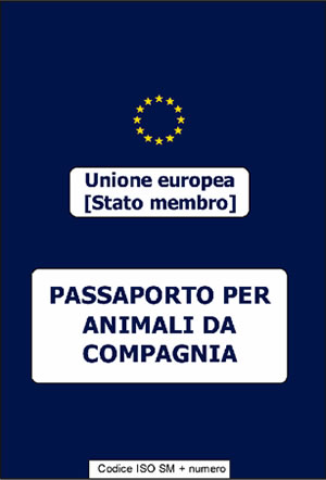 Frontespizio del passaporto europeo per gli animali da compagnia